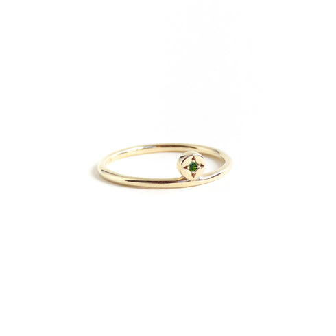 Tourmaline Dot Ring in Yellow Gold